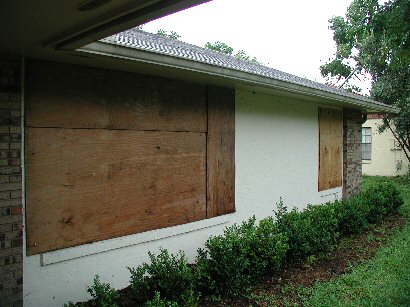 Picture of boarded up windows