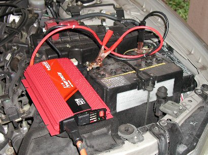 Inverter running off car battery